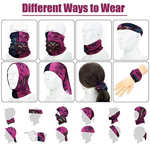 6 Pieces African Scarf African Bandanas Face Covering Unisex Boho Neck Gaiter Balaclava Head Wrap for Motorcycling Outdoor Use