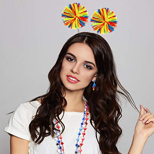 Hicarer 6 Pcs 4th of July Tutu Set Women Red White and Blue Accessories 250th Tutu Patriotic Costume Independence Day Favors - color: Colorful