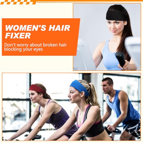 18 Pcs Sports Sweatbands for Men Women Camo Headbands Workout Non Slip Headbands Breathable Head Band Fitness Stretchy Unisex Hairband for Yoga Running Cycling Ball - color: Vivid Colors