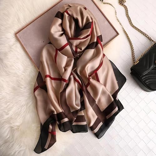 Silk Scarf Mulberry Silk Fashion Scarves Long Lightweight Shawl Wrap … - color: W18