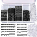 Teenitor 300pcs Hair Pins Bobby Pins Black, 100 Black Bobby Pins 2" 2.75"100 Hair Pins for Women and 100 Clear Hair Bands Kit, U Pins for Buns 2" 2.36" - color: Black