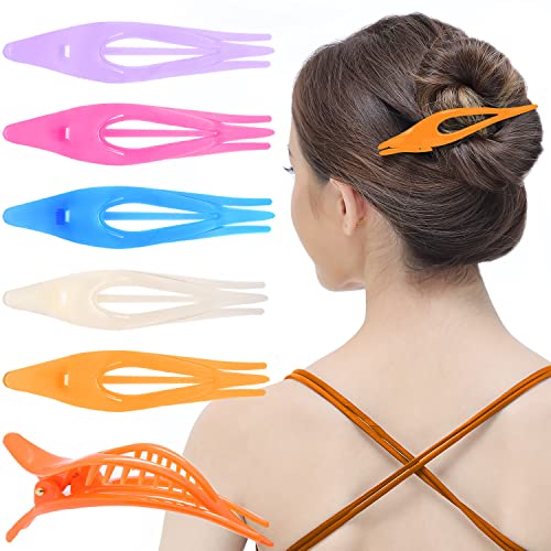 RC ROCHE 6 Pcs Flat French Claw Hair Clips For Women Thick Curly Hair Barrettes Duckbill Concord Side Slide Extra Hold Curved Eyelet Strong Hold Grip, Medium Jelly Candy Multicolor - color: Jelly