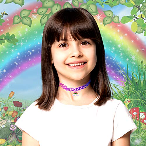 BodyJ4You 12PC Tattoo Choker Necklace for Women - 90s Choker Necklaces Y2K Fashion Trendy Vintage - Emo Black Choker Rainbow Pink White Purple Neon Green Blue Daisy Flower - color: Rainbow, Purple, Pink