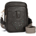 KITEVIUN Crossbody Bags for Women Leather Crossbody Purse Small Shoulder Phone Purse with Adjustable Strap & RFID Card Slots - color: 10-dark Gray