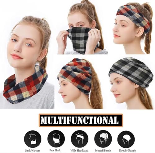 Women's Slouchy Beanie Cap Chemo Headwear Hats Scarf - color: J - Red Black