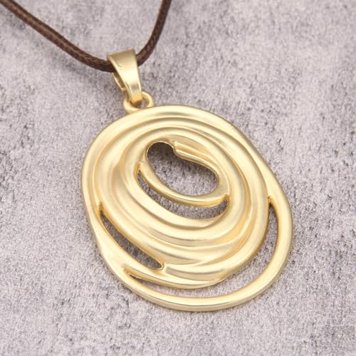 GelConnie Leather Necklace for Women Round Wooden Pendant Long Leather Choker Vintage Sweater Necklace Gold Chunky Boho Necklaces for Women - style: Gold Circles Pendant
