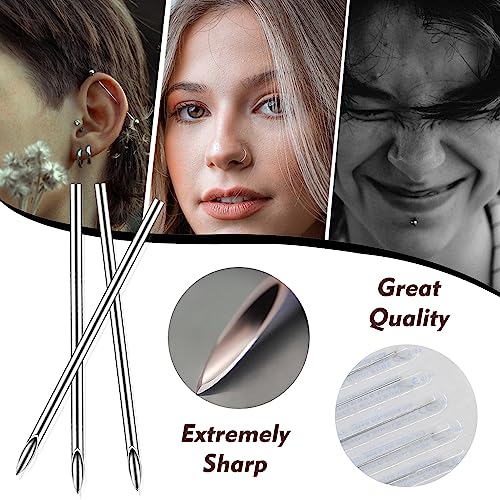 Rayyl Body Piercing Kit - 43Pcs Professional Piercing Tool Kit with 12G 14G 16G 18G 20G Piercing Needles, Clamps for Ear Nose Belly Button Lip Tongue - Body Piercing Kit Piercing Supplies