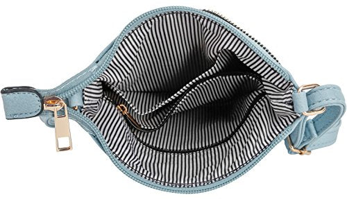 DELUXITY Crossbody Purse Bag Shoulder Bag Multi Pocket Zipper Purse - color: Pacific