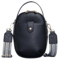 Vegan Leather Crossbody Bag for Women, Multi Compartment Lightweight Shoulder Purse, Casual Daily Crossbody Bag - color: Black