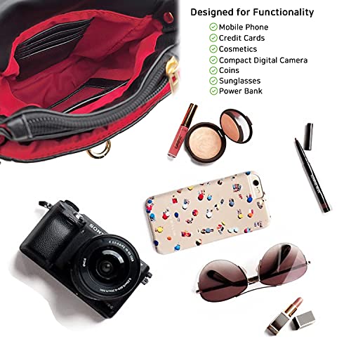 Phone Crossbody Bags for Women Small Vegan Leather Mini Shoulder Wallet Card Quilted Purse - color: B - Dark Grey & Gold