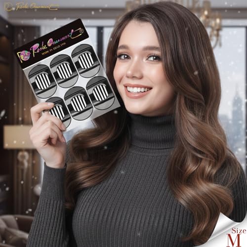RC ROCHE 6 Pcs Flat Claw Hair Clips for Women Thick Hair French Round Duckbill Square Secure Strong Hold Grip Clamps Barrettes Curved No Slip No Crease Plastic Styling Cute, Medium Black - color: (Medium) Black