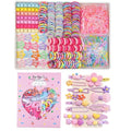 889 pcs Elastic Hair Ties for Girls Hair Accessories Ponytail Holders Colorful Rubber Bands Set with 14 pcs Cute Hair Clip - color: Purple