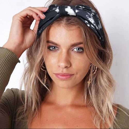 Awumbuk Wide Headbands for Women Knotted No Slip Head Bands Soft Turban Headband Hair Accessories Boho African Solid Color Head Wraps for Women Yoga Workout (Purple) - color: Purple
