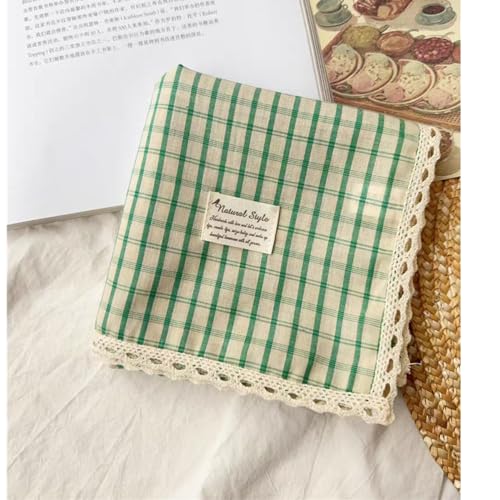 Soft Cotton Like Lace Bandana Headband, Head Wrap, Protective Coverage, Hair Neck Scarf for Women 24 x 24 inch - color: Cas011 - Plaid G