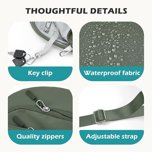 TOPEAST Anti Theft Crossbody Bags for Women Men, Small Sling Crossbody Bag Travel Purse Shoulder Wallet with RFID Blocking - color: 4-dark Green