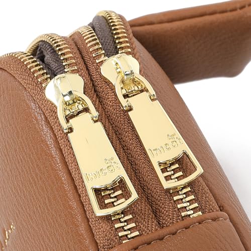 INICAT Women's Small Sling Bag, Lightweight Everyday Vegan Leather Crossbody Purse for Daily Essentials and Travel Light - color: Brown, size: Large