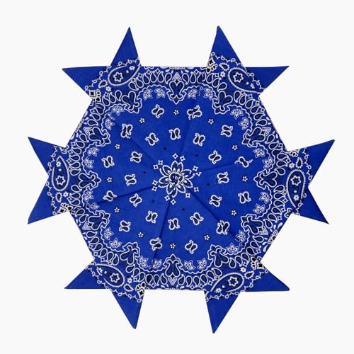 6 Pack 12 Pack Bandanas 2 Sides Printed 22inch Unisex Cowboy Kerchiefs - color: Royal Blue-6 Pack