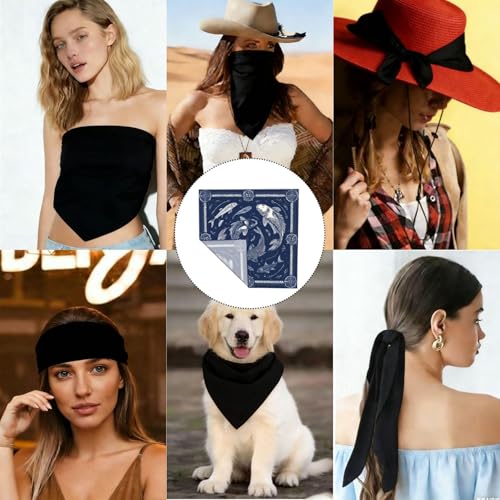 Head Scarf Hair Neck Scarves for Women Fashion Silk Satin Purse Bag Scarfs Handbags Bandana Neckerchief - color: Navy Blue Fish Nautical