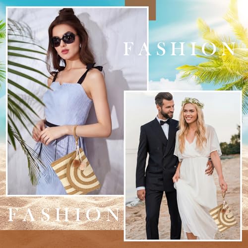 Frienda Straw Purses for Women Straw Clutch Crossbody Bag Summer Beach Shoulder Bag Woven Envelope Wallet Handbags - color: Beige and Khaki