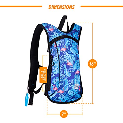 Vibe Festival Gear Rave Hydration Pack Backpack with 2L Water Bladder for Women Men – Festival Hydropack, Hydro Pack, Leak Proof, Lightweight – Teens, Party, Hiking, Running, Outdoor Sports - color: Flamingo