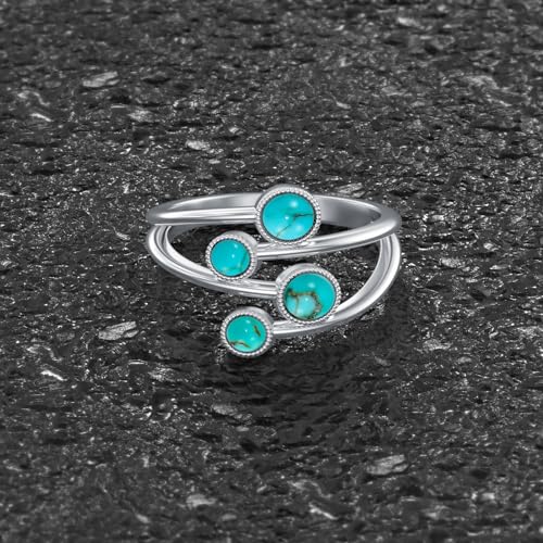 Turquoise Rings 925 Sterling Silver Real Turquoise Ring Natural Turquoise Ring Vintage Handmade Turquoise Jewelry Turquoise Stone Ring Gift for Women