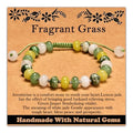 468Handmade Adjustable Natural Gemstone Crystal Bracelet Healing Power Energy Inspirational Gifts with Card for Unisex - color: 20-Fragrant Grass (Revere Nature), size: 5x8mm