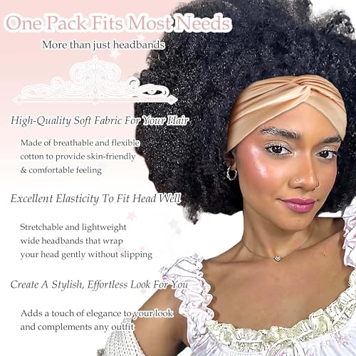 4 Pack Boho Bandana Headbands for Women Cute Wide Headband Leopard Knotted Turban Head Bands Hair Wraps Solid Color Head Scarf Bandana Hairband Scarf Headband For Women’s Hair Accessories - color: Style 138