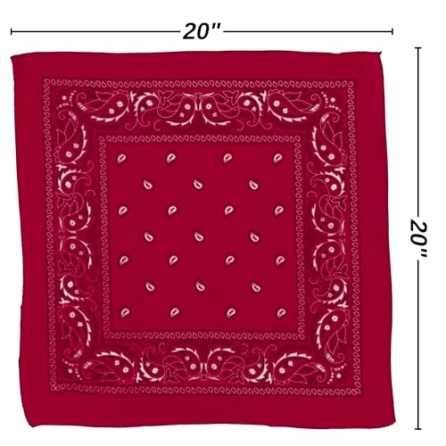 Amscan womens Paisley Bandana - color: Red, size: 20" x 20", 1 Piece