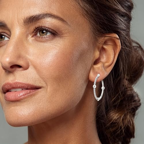 NARMO 925 Sterling Silver Hoop Earrings for Women Hypoallergenic Lightweight Simple Huggie Hoop Earrings Twisted Hoop Earrings Colorful Cubic Zirconia Hoop Earrings Rainbow Hoop Earrings - color: Snake Bone