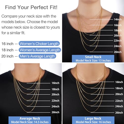 Jewlpire 18k Gold Plated 925 Sterling Silver Chain Necklace for Women, 1.1mm Cable Chains Necklace Thin & Dainty & Sturdy Women's Chain Necklaces, 14/16/17/18/20/22/24 Inches - color: 18K Gold Plated, size: 22 Inch