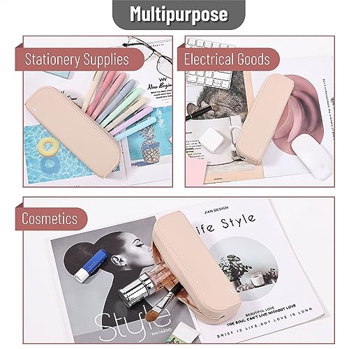 Mr. Pen- Silicone Pencil Case, Aesthetic Pencil Bag for Women, Makeup Pouch | Multifunctional Pouch for Stationery, Cosmetics and Electrical Goods Storage - color: Malibu Dune
