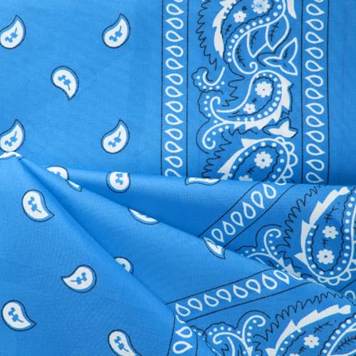 NACHLYNN 10/20pcs Paisley Bandanas Assorted Bandanas Cowboy Polyester Headbands Square Scarf Headwear - color: Blue