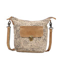 Myra Bag Floral Purses for Women - Genuine Leather and Canvas Floral Purse with Flower Print, Flower Handbags for Women - style: Doyen Shoulder Bag