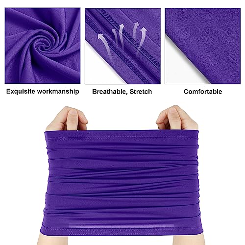 Geyoga 6 Pieces Summer UV Protection Cooling Neck Gaiter Face Clothing Neck Gaiter Mask Scarf Sunscreen Breathable Bandana - color: Simple Color