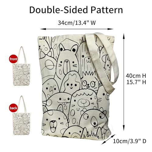 itgowisa Canvas Tote Bag for Women, Tote Bag with Zipper Inner Pocket, Zippered Canvas Bag for Shopping Work Grocery Everyday - style: Groundhog