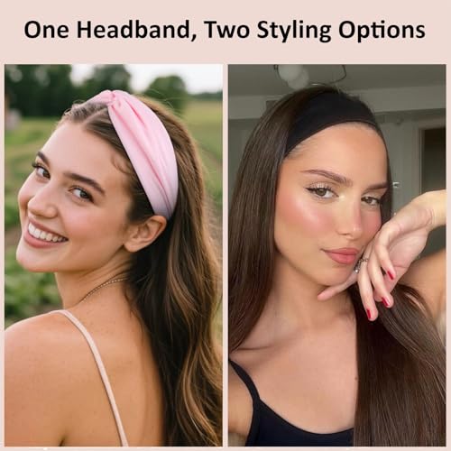 TERSE Headbands for Women Non Slip: Twist Spring Head Bands for Women's Hair Trendy Solid Color - color: Headbands Color-B