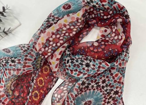 Xyueanlo Fashion Scarves for Women Lightweight Elegant Scarf Sunscreen Wraps Shawls - color: Red