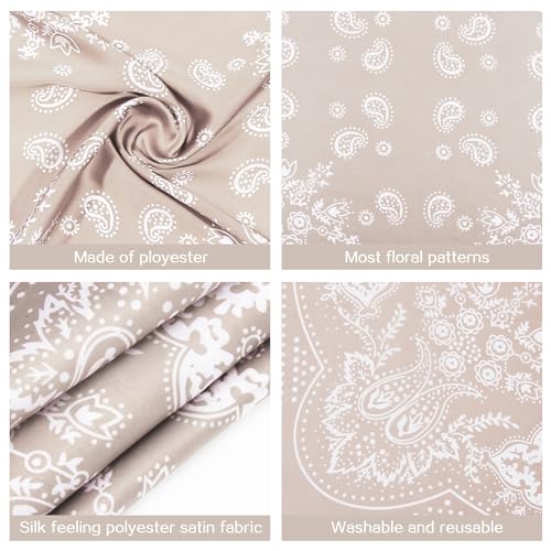 DOOBO Satin Head Scarf - 27.5 Inches Silk Bandana Hair Wrap Square Scarf for Women & Girls - color: Khaki