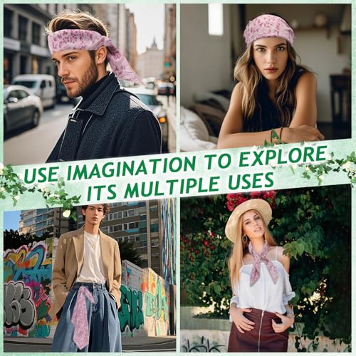 Large Cotton Bandanas for Women, 27 x 27 inch Hair Neck Scarf, Headband Square Scarf - color: Cute in Pink