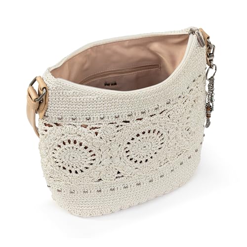 The Sak Sequoia Hobo Bag - Hand Crochet Large Women's Purse for Everyday & Travel - Durable Handbag & Tote With Zipper Pocket - color: Natural Medallion