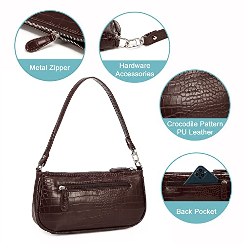 Loiral Small Purse for Women, Retro Classic Tote HandBag Shoulder Bags Clutch Purse - color: Brown