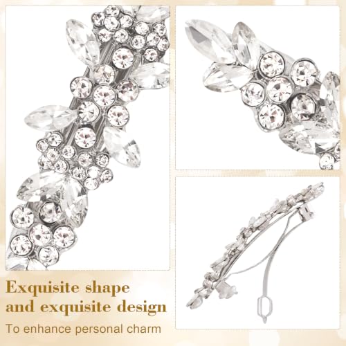 Joez Wonderful Rhinestone Hair Barrettes Pins for Women, Silver | Sparkly flower hair barrette accessories, non-slip, alloy made, for weddings, birthdays, parties, engagements, balls, brides - color: Rhinestone Butterfly Silver D