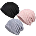 Women's Baggy Slouchy Beanie Chemo Hat Cap Scarf - color: 3 Pack-f