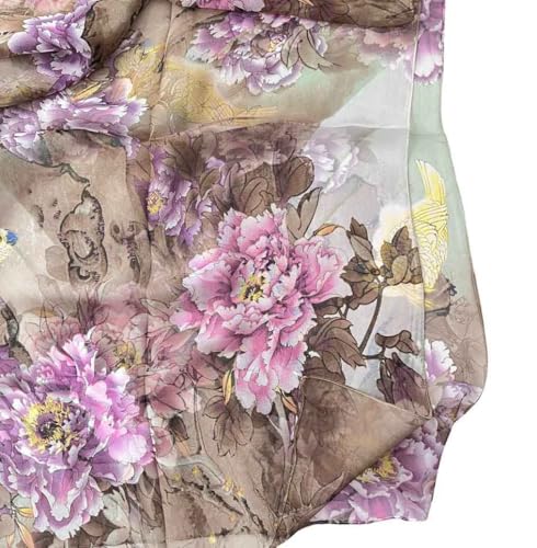 Xyueanlo Scarfs for Women Fashion Scarves Print Pattern Lightweight Sunscreen Scarf Wraps Shawls - color: Peony Brown