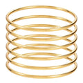 Sterling Silver Bangle Bracelets for Women,Fashion Jewelry Simple Adjustable 925 Silver Cuff Bangles for Women Mom Wife Valentine Mothers Day Gift - color: Gold 6 pieces