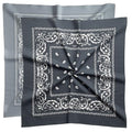 Extra Large Bandana 27” x 27”,100% Cotton bandana for Men and Women，Multi-Purpose Scarf Headbands ，Head Scarfs - color: Light Grey/Dark Grey