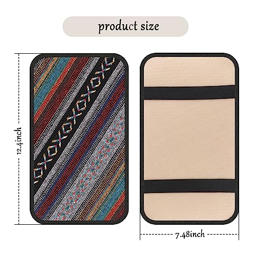 Car Center Console Cover,Boho Car Accessories Car Armrest Box Pad for Comfortable Support,Universal Armrest Cover for Car Truck SUV Center Console,Car Decorations Interior Aesthetic (Armrest cover-A) - color: Armrest cover-A