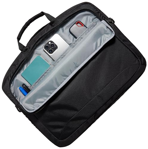 Amazon Basics Laptop Shoulder Bag with Compartments, 17.3-inch, Black, Large Capacity, Fits Dell, HP, ASUS, Lenovo, MacBook Pro and more - size: 17.3 Inch, style: 1-pack