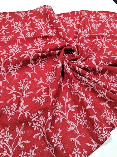 Shanlin Unisex Cotton Square Bandanas Scarves 24x24 - color: Floral-darkred