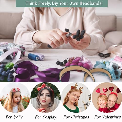 Wecoe 10 Pack Dark Green Headbands 1 Inch Wide Satin Headbands Women Non Slip Fashion Plain Head Bands Solid Hair Bands DIY St. Patrick's Day Hair Accessories for Women Girls Diademas Para Mujer - color: Dark Green